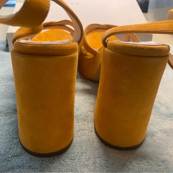 Chiarini Bologna Orange Suede Platform Sandals Sz IT 39, new in box - Picture 6 of 11